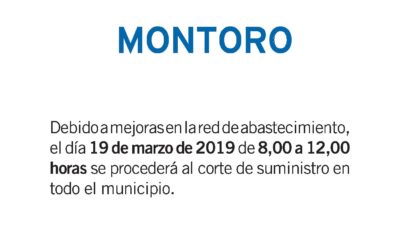 Aviso corte de suministro de agua