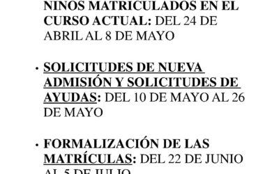 Calendario para el Curso 2017/2018 Escuela Infantil «Los Pequeñines»