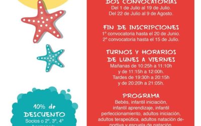 Cursos de Natación Temporada de Verano 2019