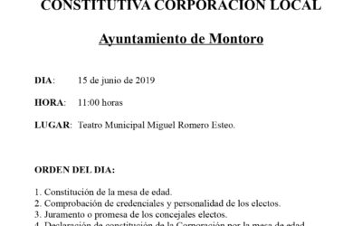 CONVOCATORIA DE PLENO CONSTITUTIVA CORPORACIÓN LOCAL