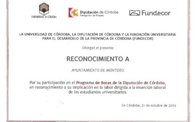 Reconocimiento al Ayuntamiento de Montoro
